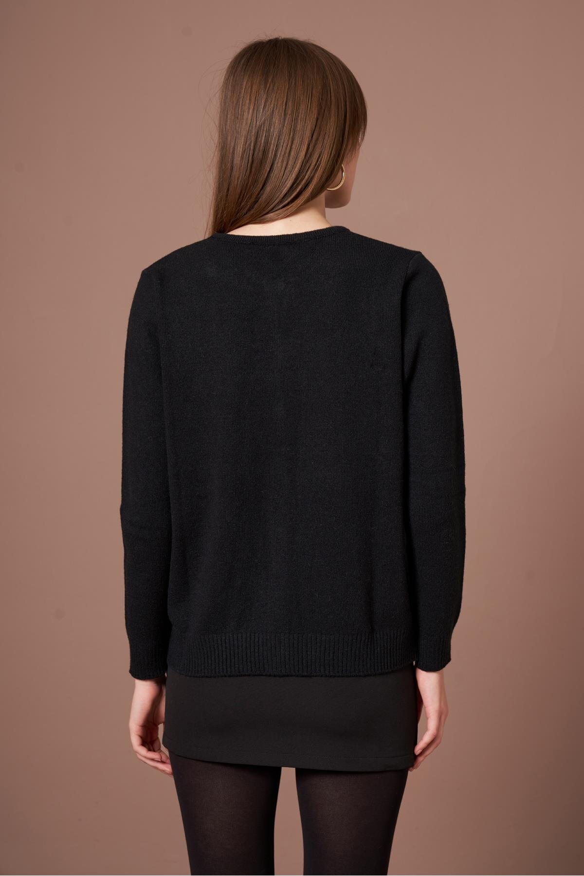 FTZ WOMEN  Kadın Şardon Hırka Siyah 25288 - Görsel 8