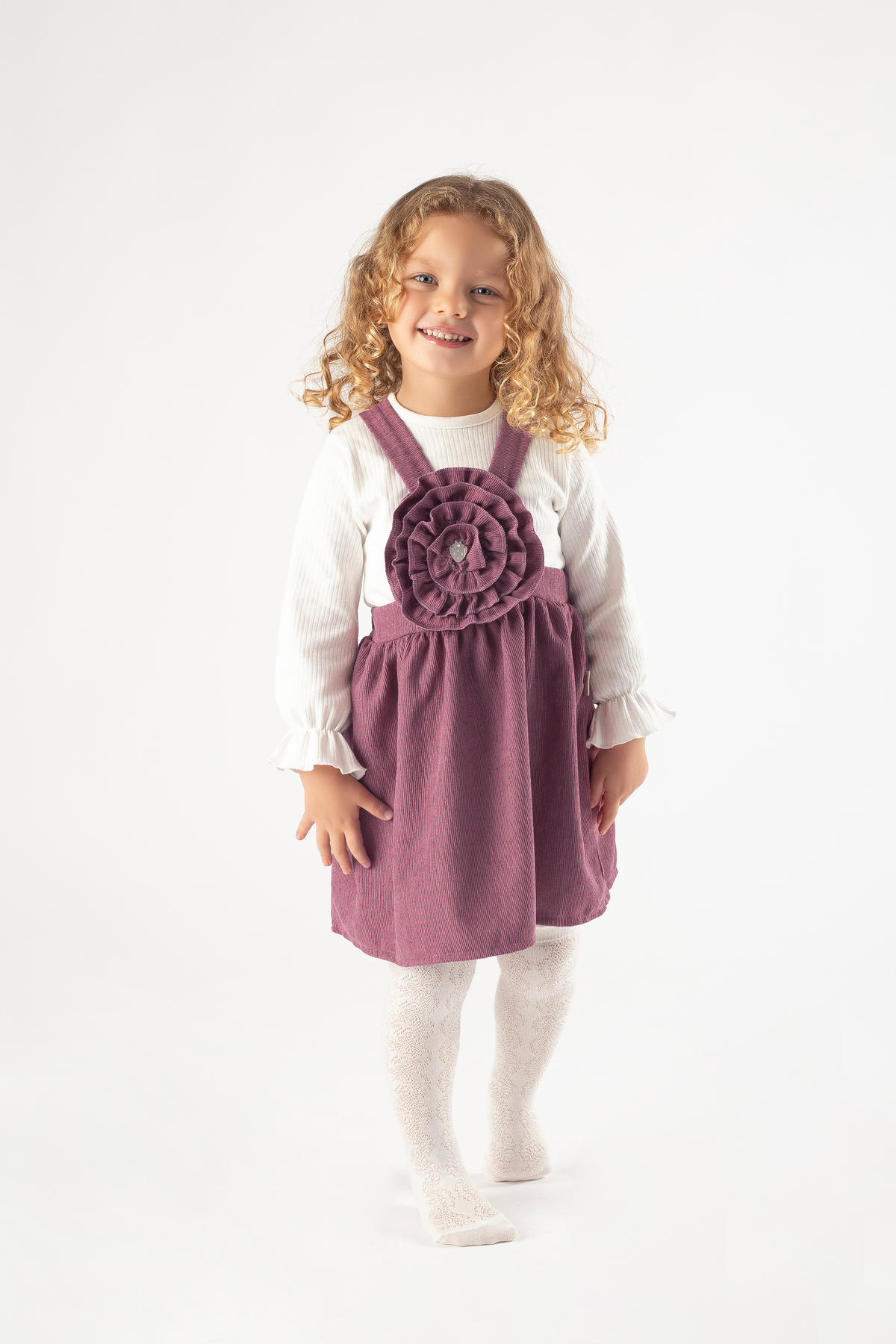 Girl Seasonal Long Sleeve Badili Flower Embossed Holiday Dress ( 2-3-4-5 YEARS OLD)