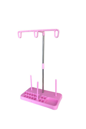 Cecex Ev Tipi Dikiş Makine Çardağı 3 Iplikli Metal Direkli Pembe