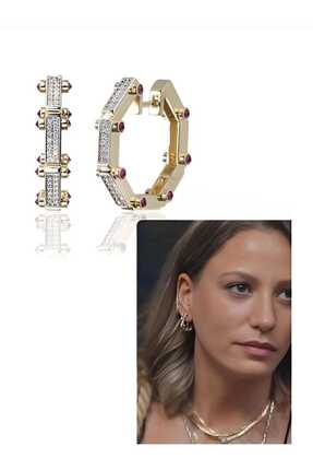 LEUR STORE Altın Renk Kimler Geldi Kimler Geçti Leyla Küpe Vip Kararmaz Solma...