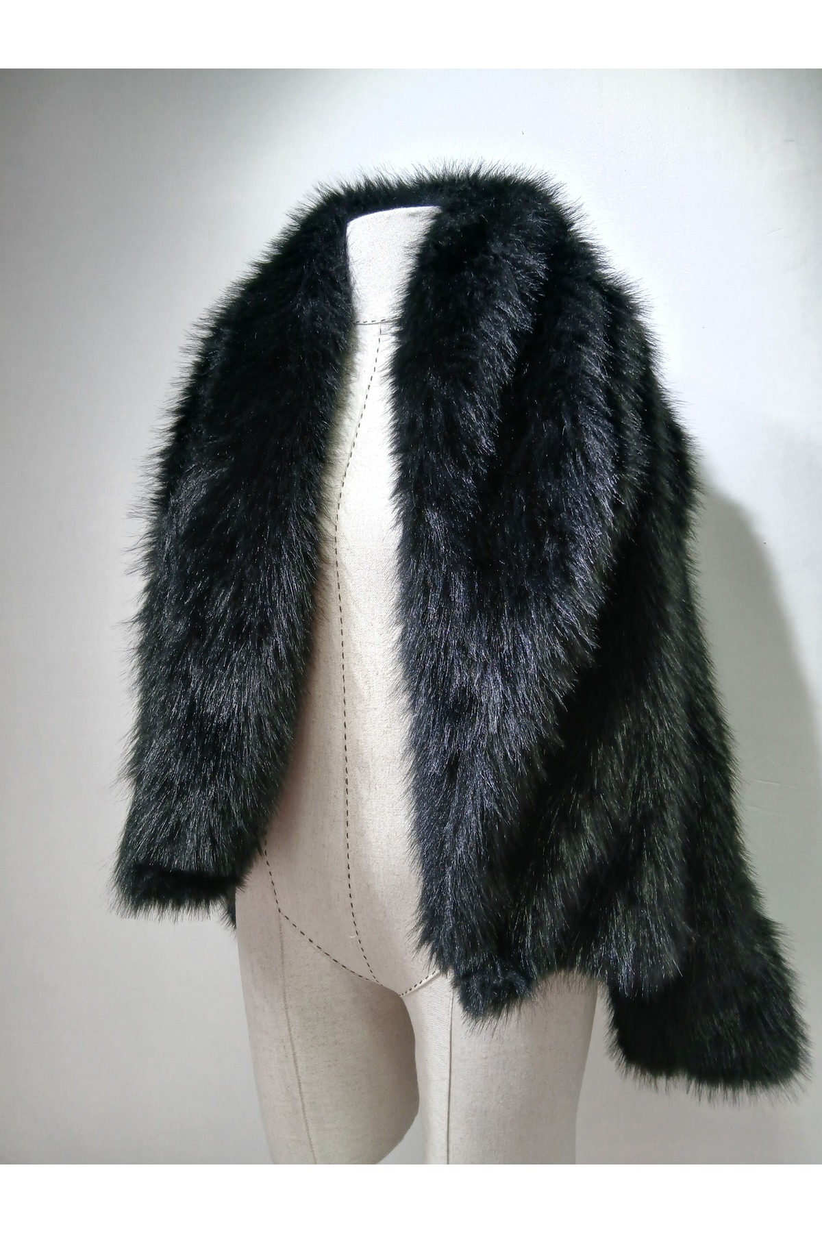 TİLLE  Siyah Suni Kürk - Görsel 7