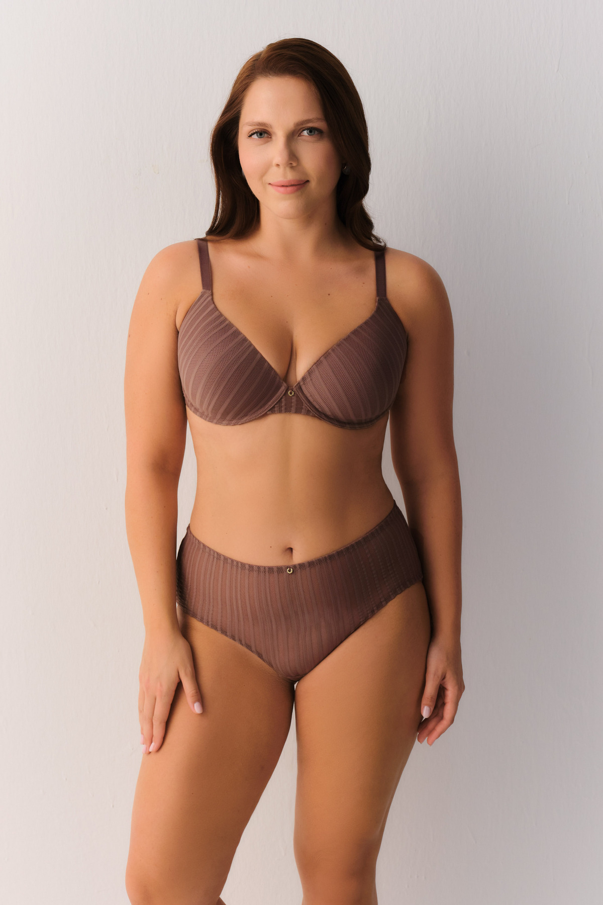 SUWEN Stripe Basic Yüksek Bel Slip Külot görsel 2