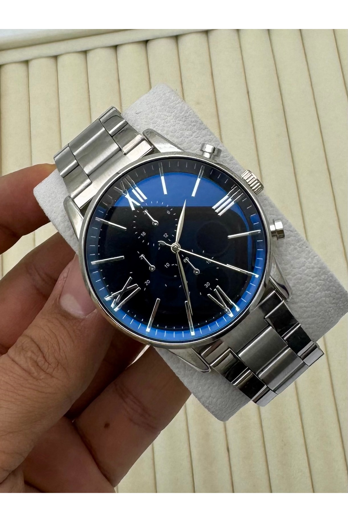 DEEPWELL  İsimli Roma Rakamlı Erkek Kol Saati Metal Kordon Bileklik Hediyeli CLP-021 - Görsel 6