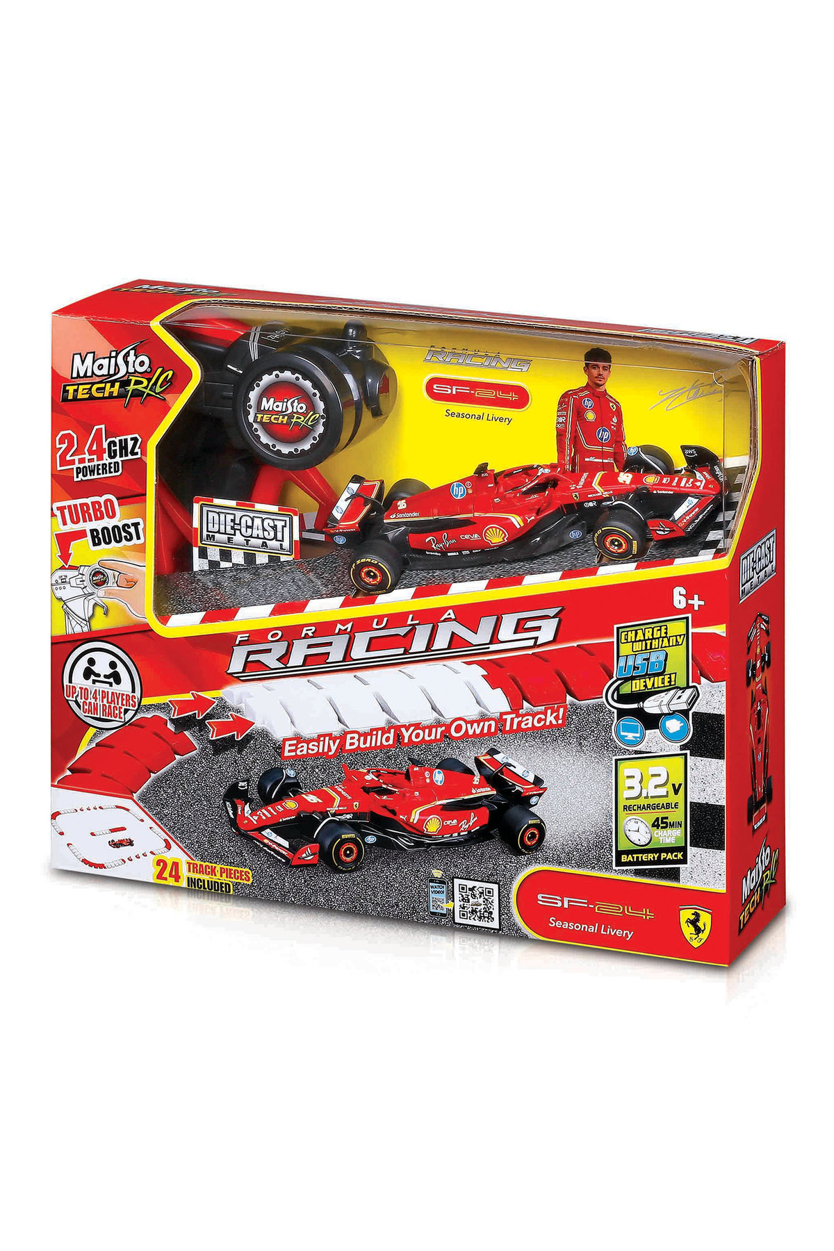 Maisto 1/41 Die-Cast Ferrari SF-24 Uzaktan Kumandalı Araba ve Pist