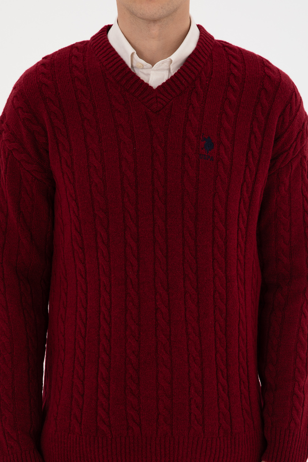 ژاکت مردانه Claret Red Comfort Fit V-Neck 50315038-VR014 — قرمز — تصویر 6 از 7