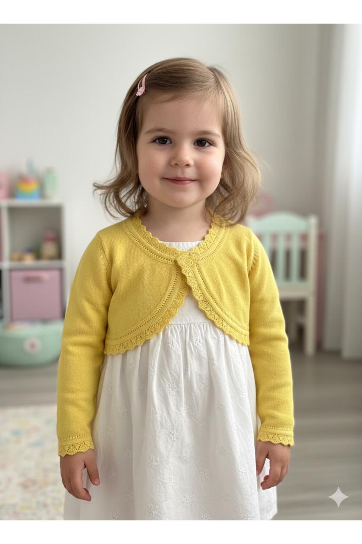 Csp Cassiope Dantel Görünümlü Mevsimlik Triko Bebek Bolero fotoğrafı 2 (önizleme)