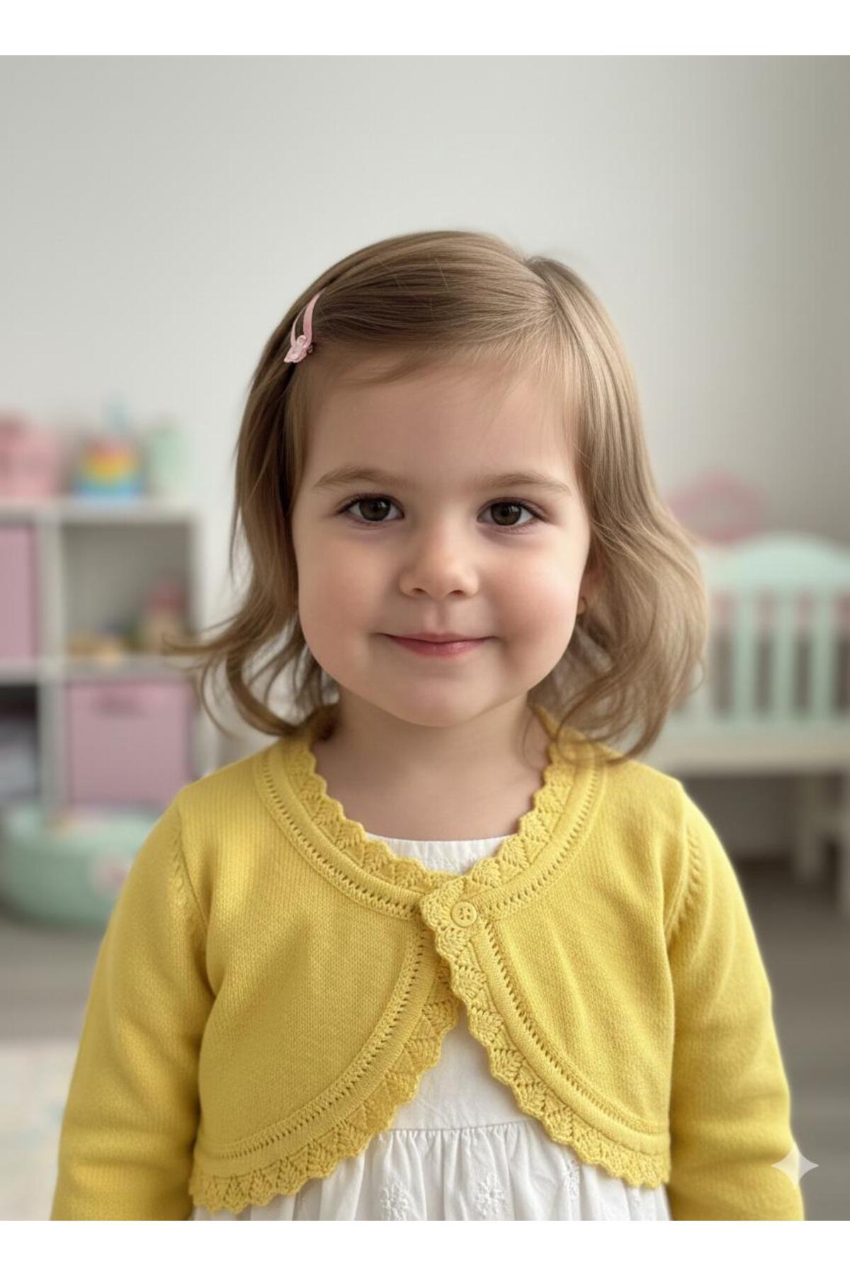 Csp Cassiope Dantel Görünümlü Mevsimlik Triko Bebek Bolero fotoğrafı 3 (önizleme)