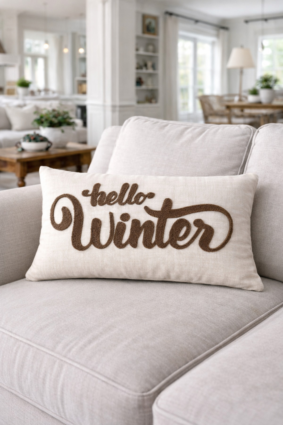 Punch Embroidered Pillow Case - 50*30 Cm - Hello Winter - PNK001