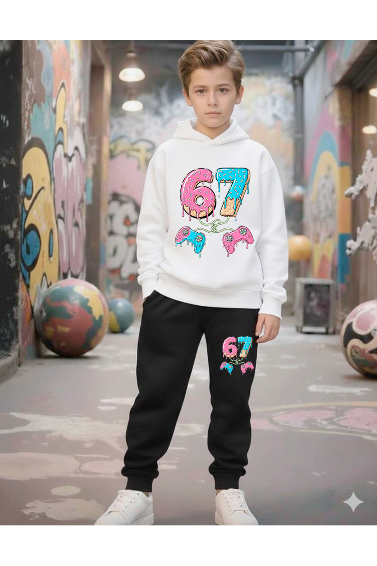 SIX LOVER BOYS' PRINTED TRACKSUIT SET, 67 DESIGNS