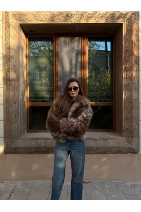 EMEL ERYILMAZ Leopar Desenli Premium Kürk