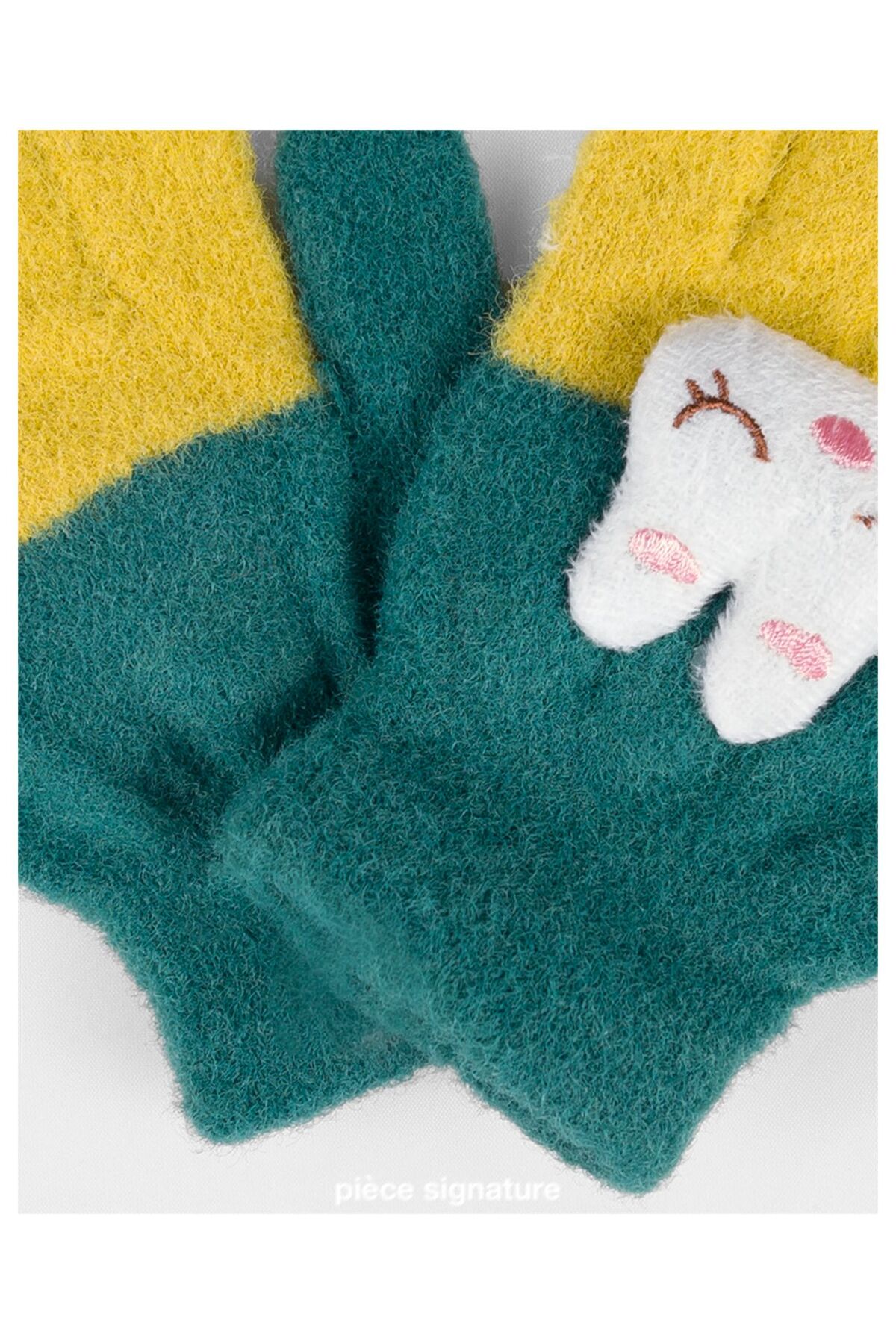 PIECE SIGNATURE Sevimli Tavşan Aksesuarlı Yumoş Çocuk Eldiven ( 1-3 Yaş ) fotoğrafı 2 (önizleme)