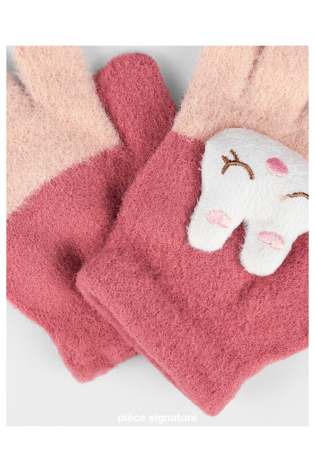PIECE SIGNATURE Sevimli Tavşan Aksesuarlı Yumoş Çocuk Eldiven ( 1-3 Yaş ) fotoğrafı 4 (önizleme)
