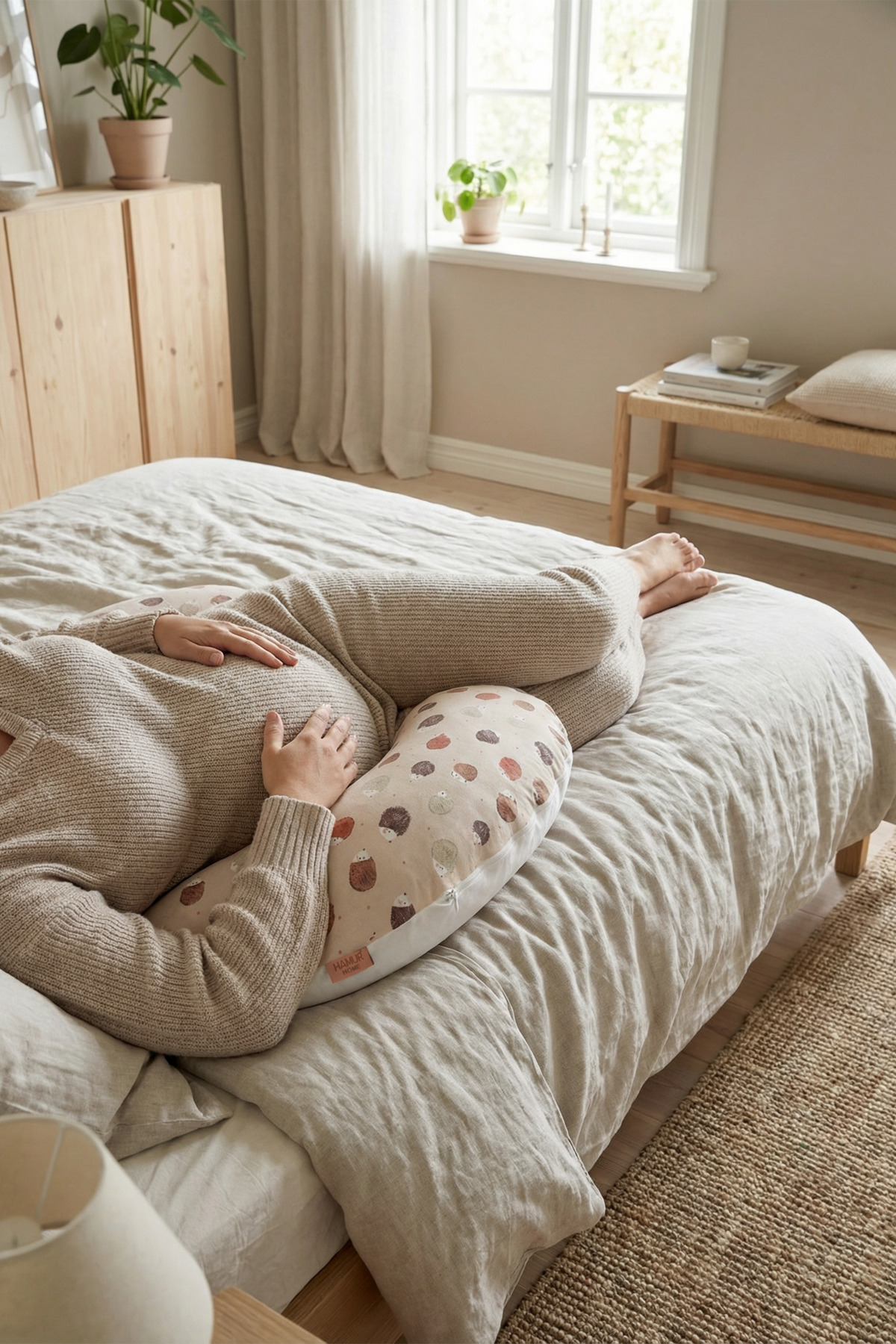 HAMUR Yenidoğan Çift Taraflı Hamile Anne Bebek Emzirme Yastığı Yıkanabilir Kılıf Destekli Minder Urcin fotoğrafı 5 (önizleme)
