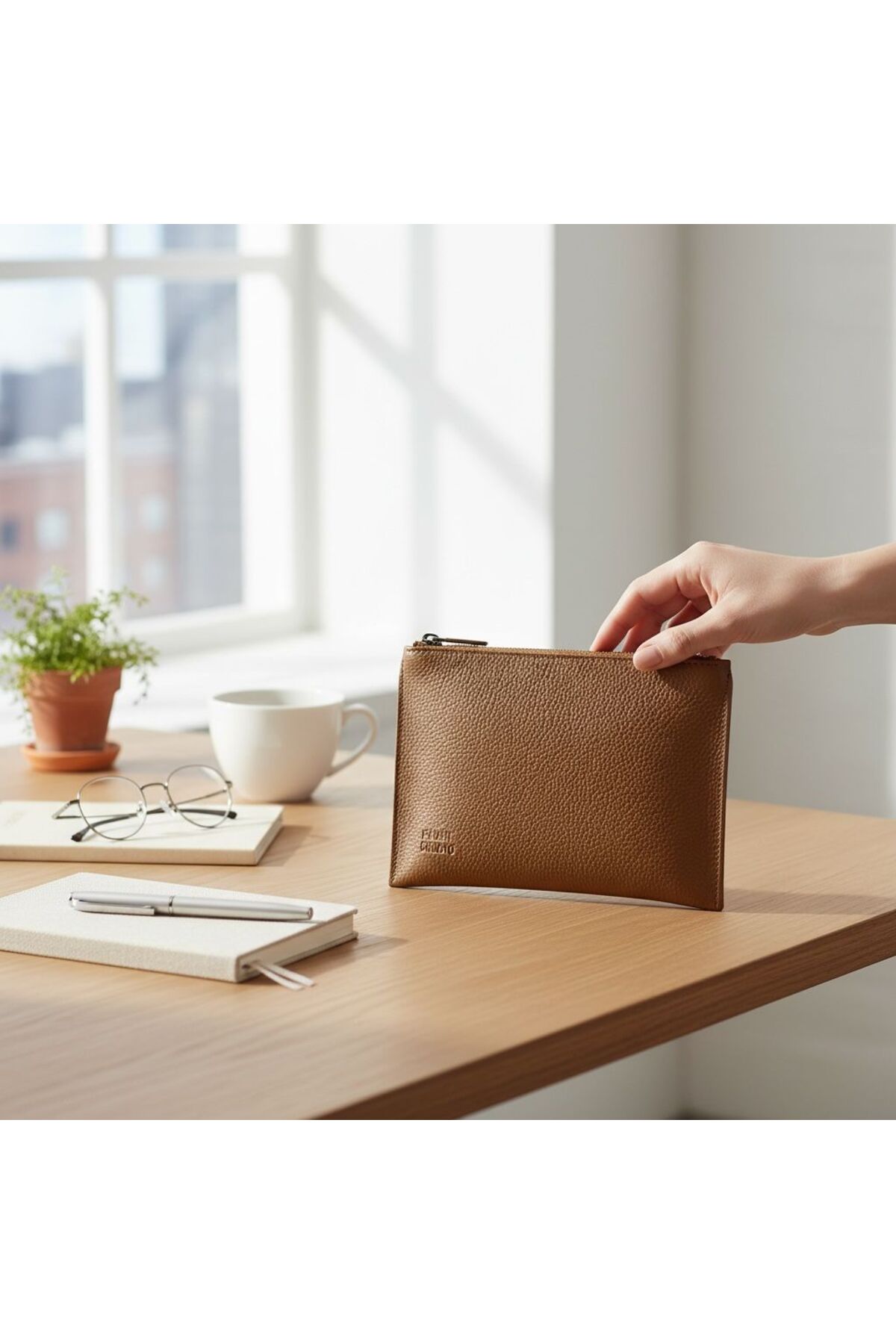 PLUSH STUDIO ISTANBUL NOIR CASE Deri Clutch El Çantası | Şık, Minimal & Zamansız Tasarım görsel 4