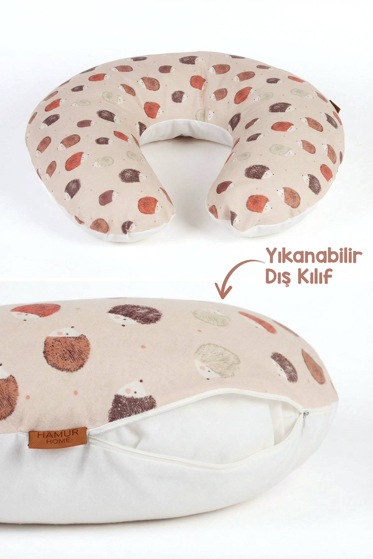 HAMUR Yenidoğan Çift Taraflı Hamile Anne Bebek Emzirme Yastığı Yıkanabilir Kılıf Destekli Minder Urcin fotoğrafı 3 (önizleme)