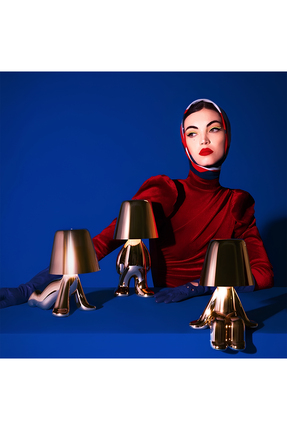 K2 Golden Brothers Sam Metalik Altın Renkli Masa Lambası