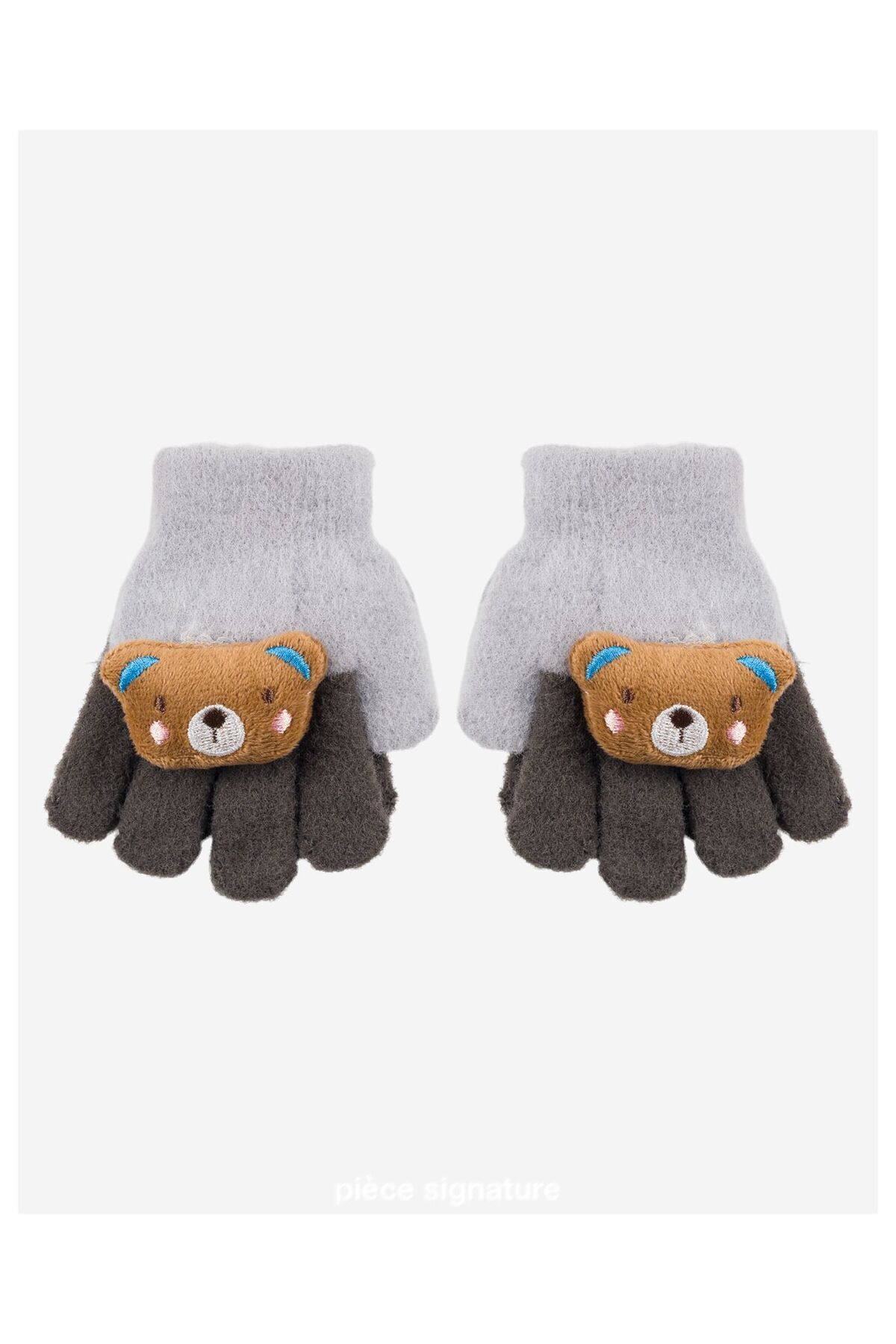 PIECE SIGNATURE Sevimli Ayı Aksesuarlı Yumoş Çocuk Eldiven ( 1-3 Yaş ) fotoğrafı 3 (önizleme)