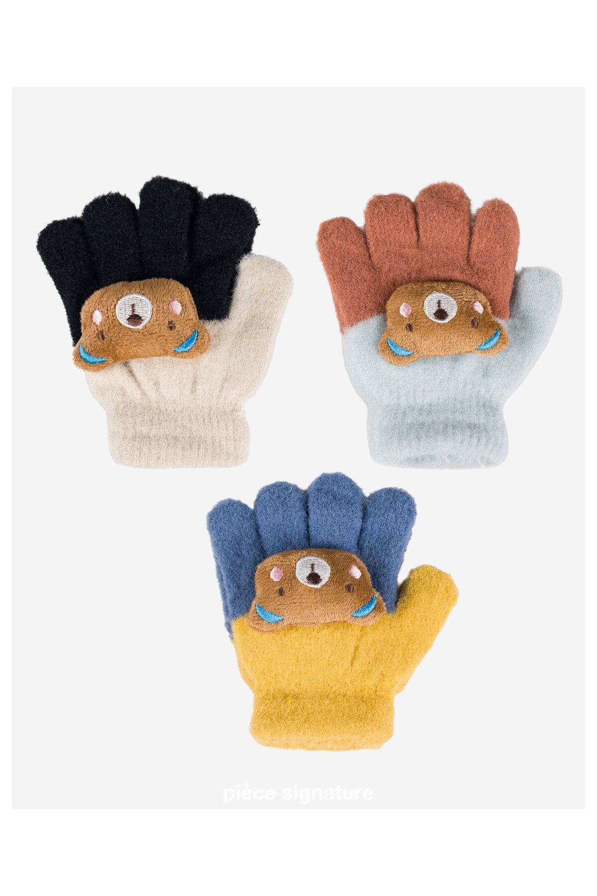 PIECE SIGNATURE Sevimli Ayı Aksesuarlı Yumoş Çocuk Eldiven ( 1-3 Yaş ) fotoğrafı 7 (önizleme)