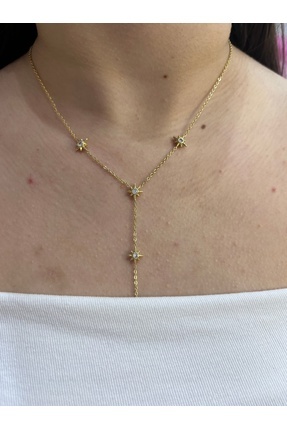 Lamia kuzey yıldızı model çelik y kolye