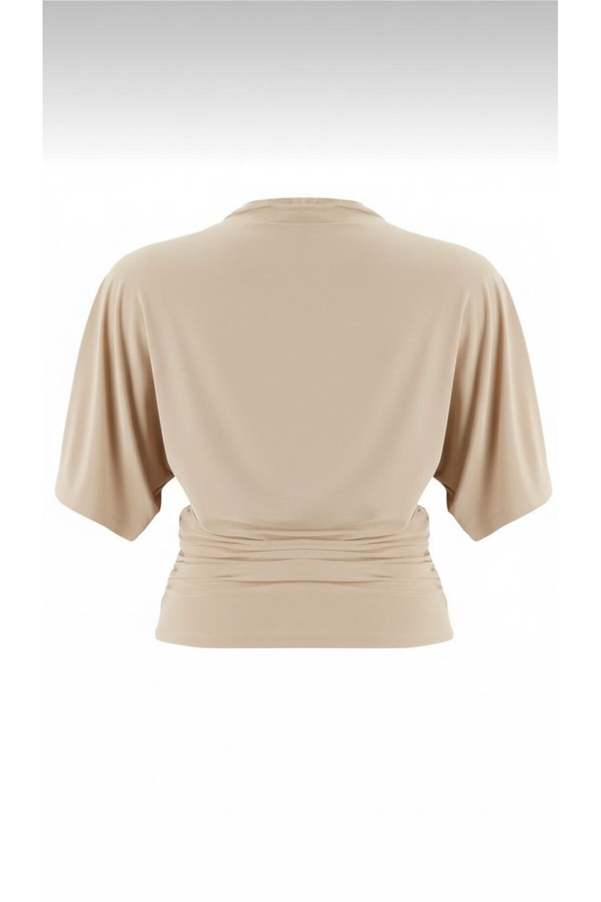 peri tower  Kadın Fitted/Vücuda Oturan Kayık Yaka Yarasa Kol Esnek Örme Bluz 0067 - Görsel 2