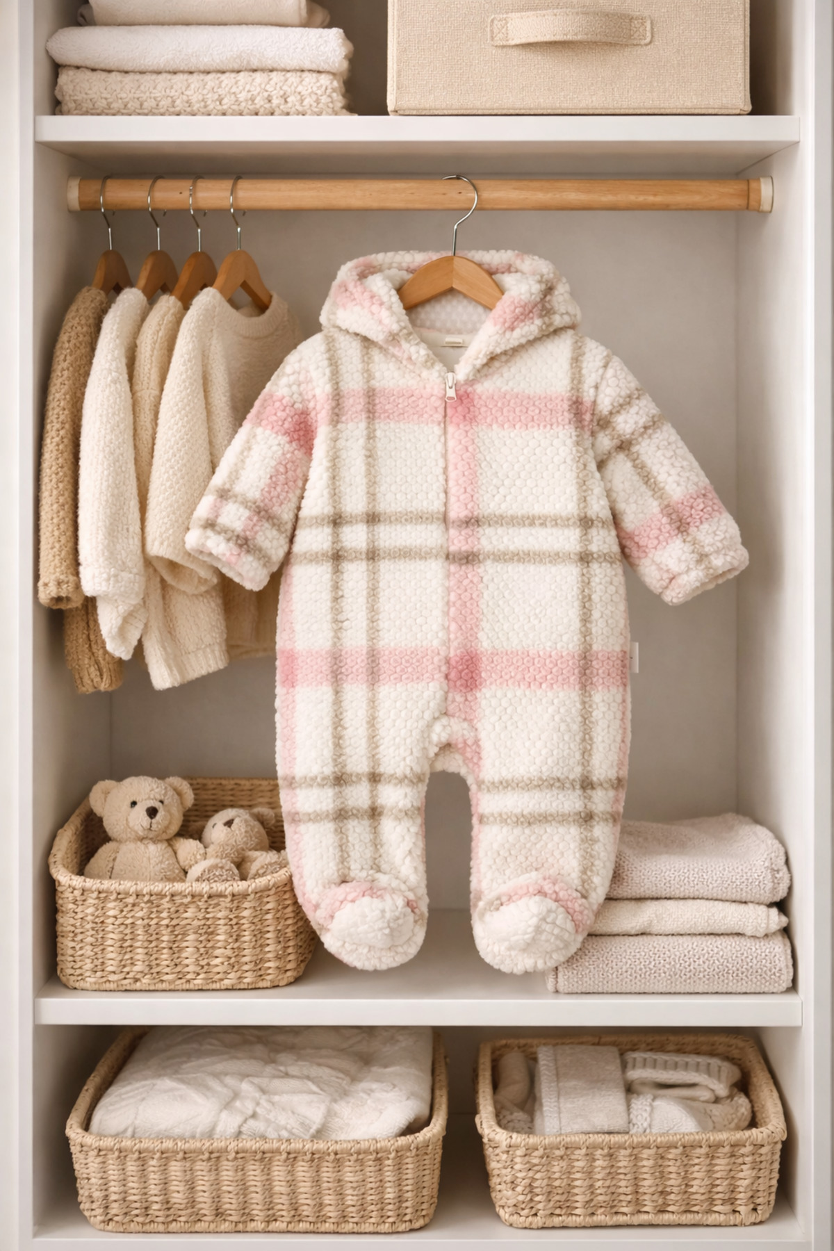 emir baby SoftNest Kapüşonlu Bebek Peluş Tulum(iç kısmı peluş yok) fotoğrafı 4 (önizleme)