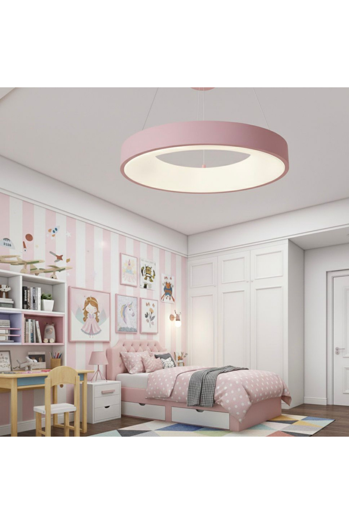 Vonalight Desıng Project 3 Işık Renkli, 40 cm çocuk odası, yatak