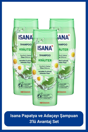 ISANA Papatya ve Adaçayı Şampuan 3'lü Avantaj Set