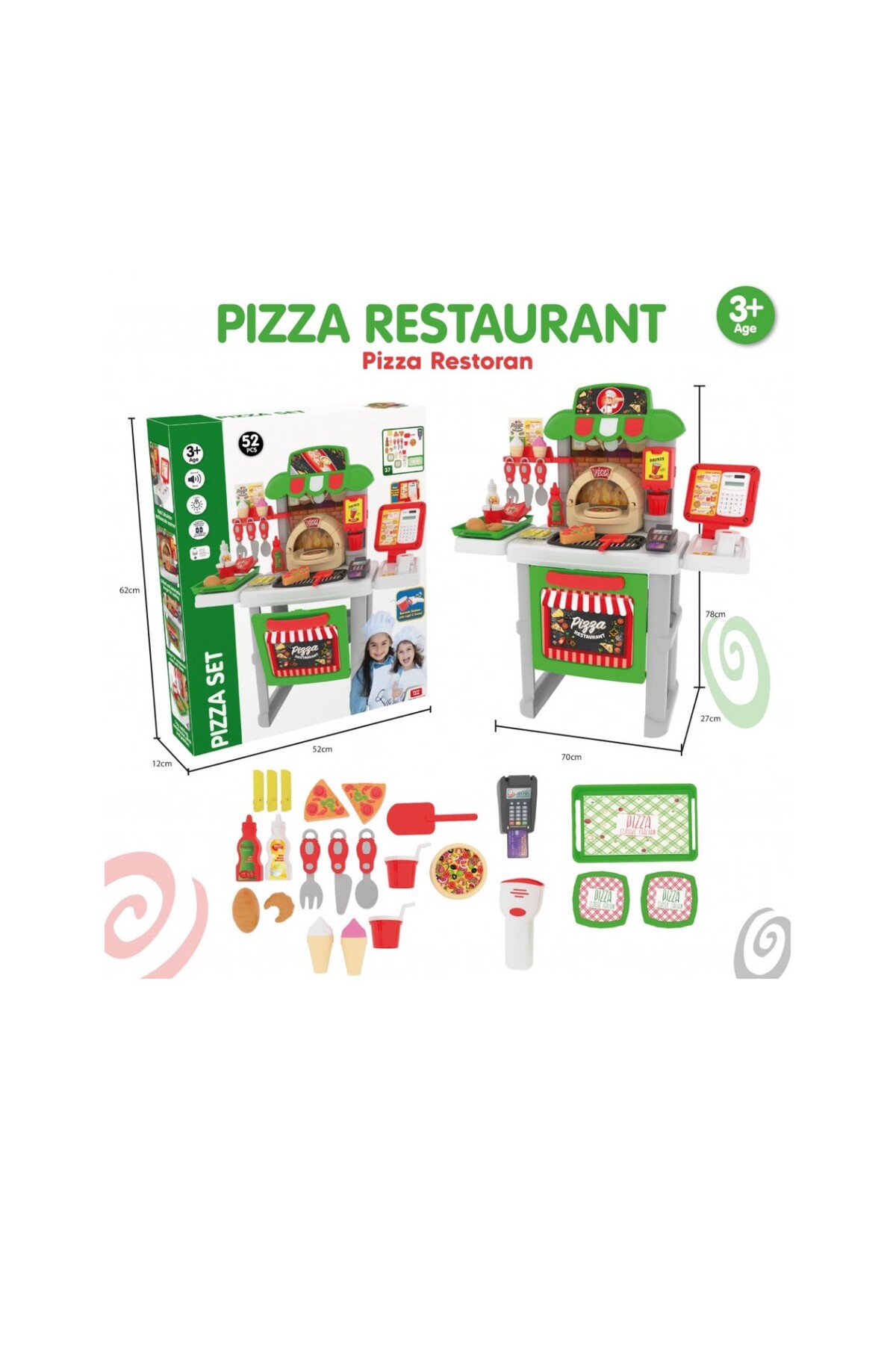 ciostaさま　お品一式 Cio Grup Işıklı Sesli Oyuncak Pizza Restaurant Set - Fiyatı, Yorumları