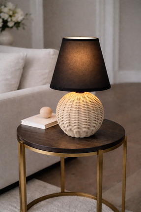 BB BROTHERS Boheme Abajur Hasır Bambu Gövde E-27 Duy