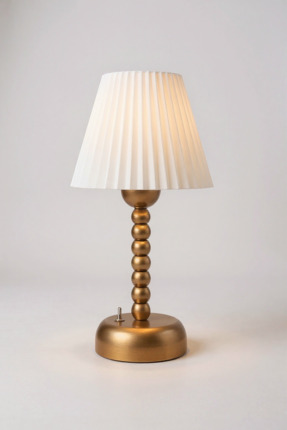 Bubihome Pilli El Yapımı Boncuk Gövdeli Gold Masa Lambası , Uzun Gövde Ledli ...