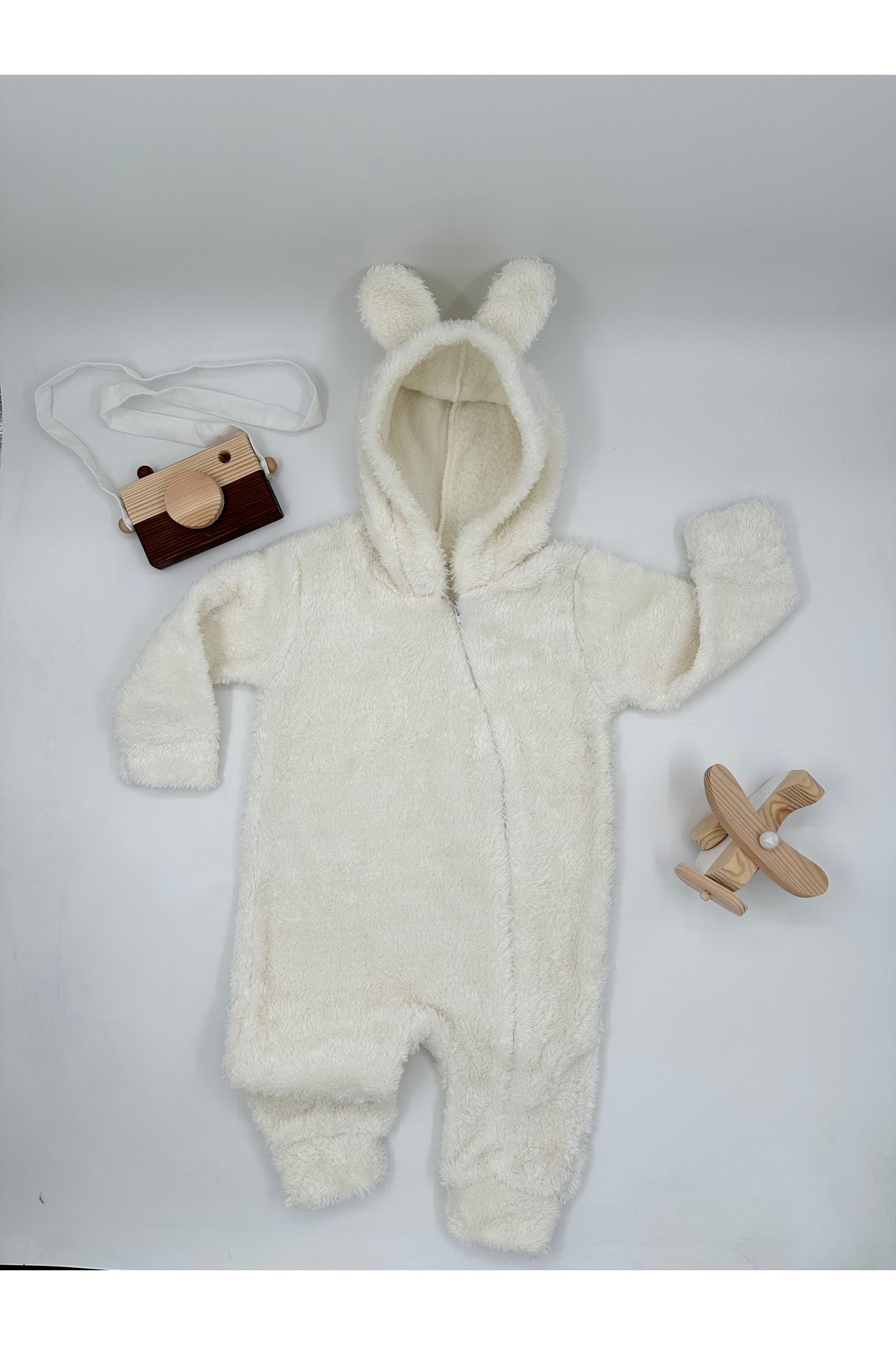 Feyza Premium Wellsoft Peluş Unisex Peluş Bebek Ayıcık Tulum fotoğrafı 2 (önizleme)