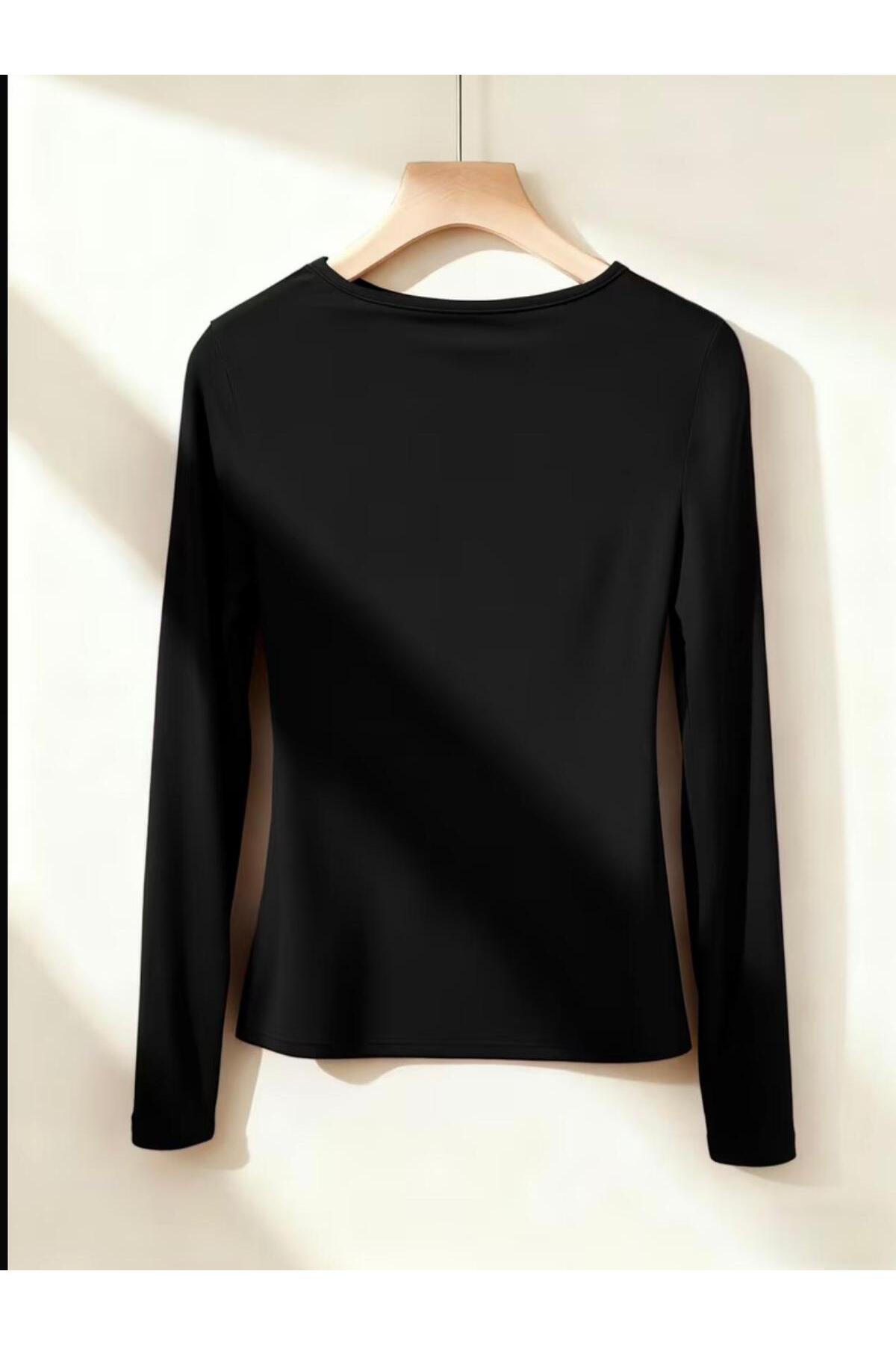 peri tower  YENİ ÜRÜN Kadın Tokalı Göğüs Detaylı Sandy Uzun Kollu Bluz 0068 - Görsel 7