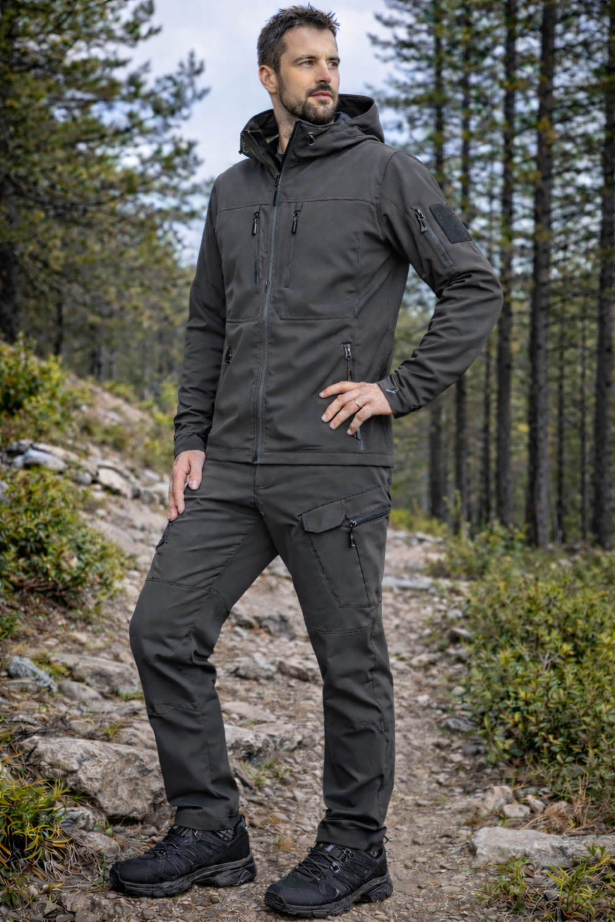 MODMEN UNİSEX Takım Kışlık SU Gecirmez Softshell Taktik Mont İçi Polarlı ve Softshell Pantolon İçi Polarlı