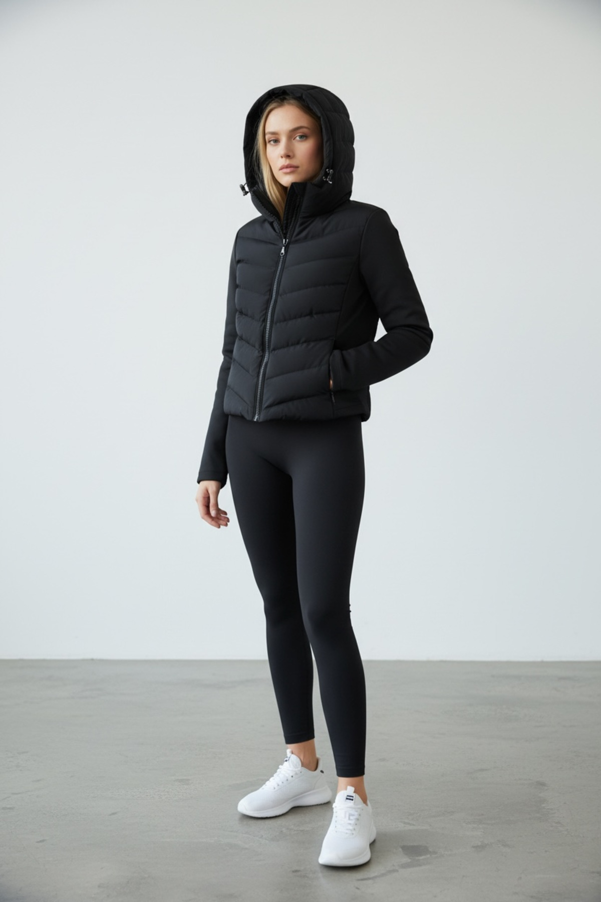 SLAY BUTİK Slimfit Range Rover Mom Şişme Mont Ceket Siyah görsel 2