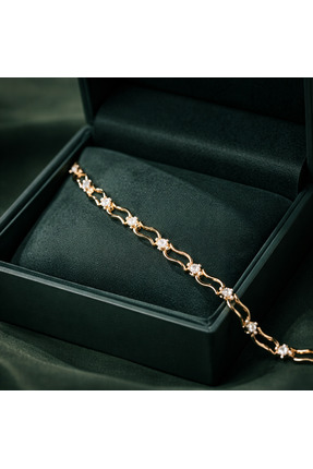 VALENTRA Taş Detaylı Zarif Bileklik - Gold Renk