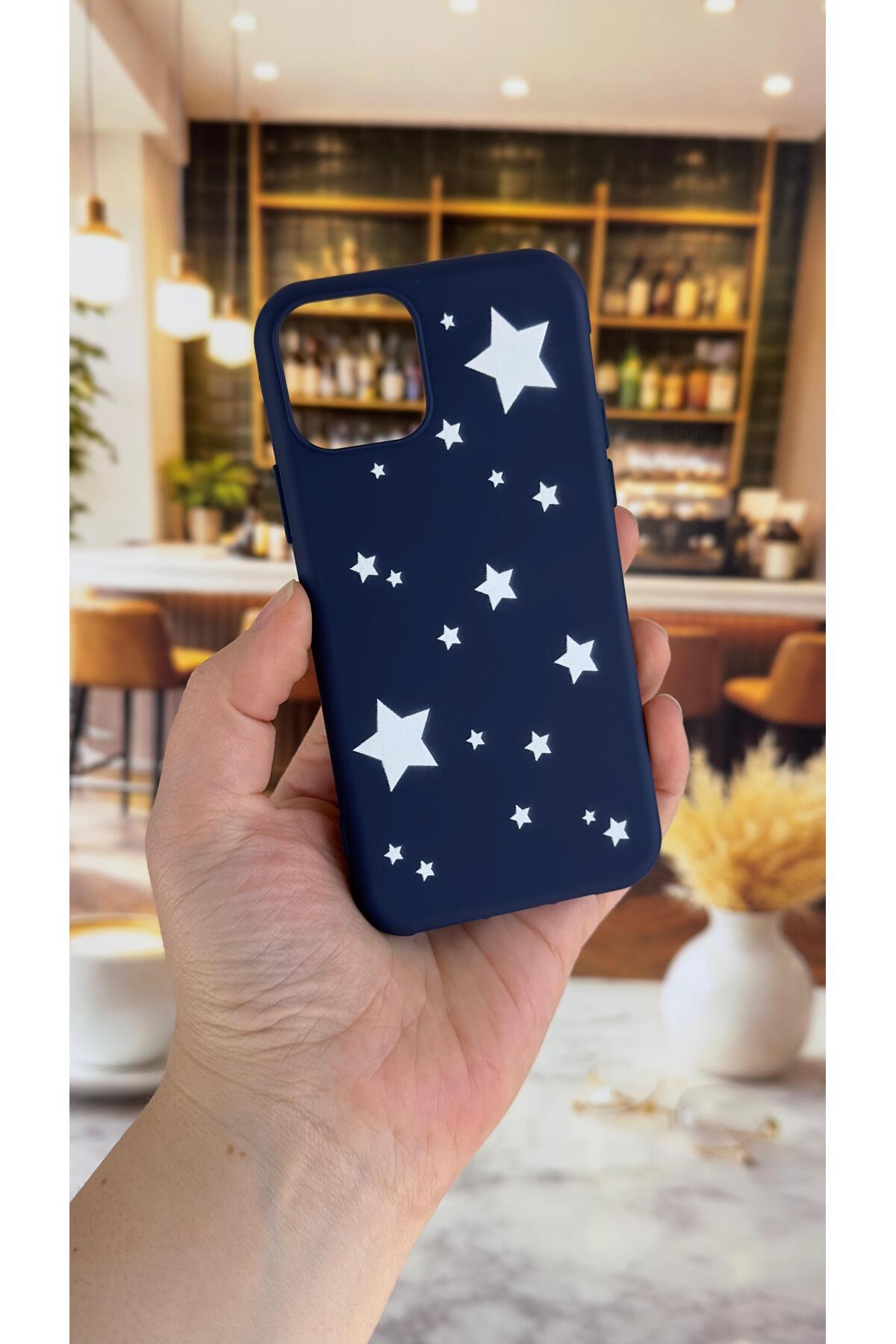 Iphone 11 Pro Max Compatible Mini Star Patterned Silicone Shock Absorber Classic Shielded Rubber Case