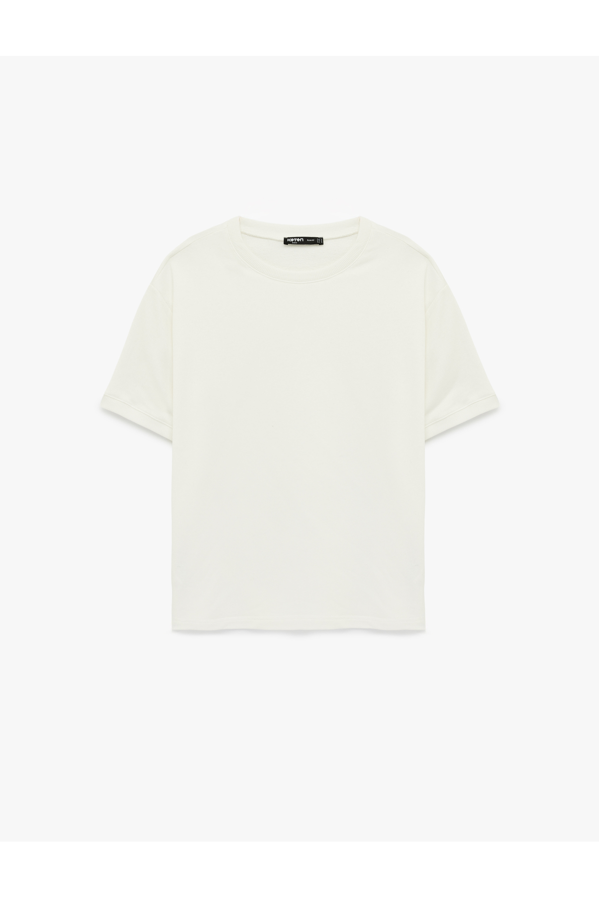 Kısa Kollu Bisiklet Yaka Tok Kumaş Basic Oversize Tişört