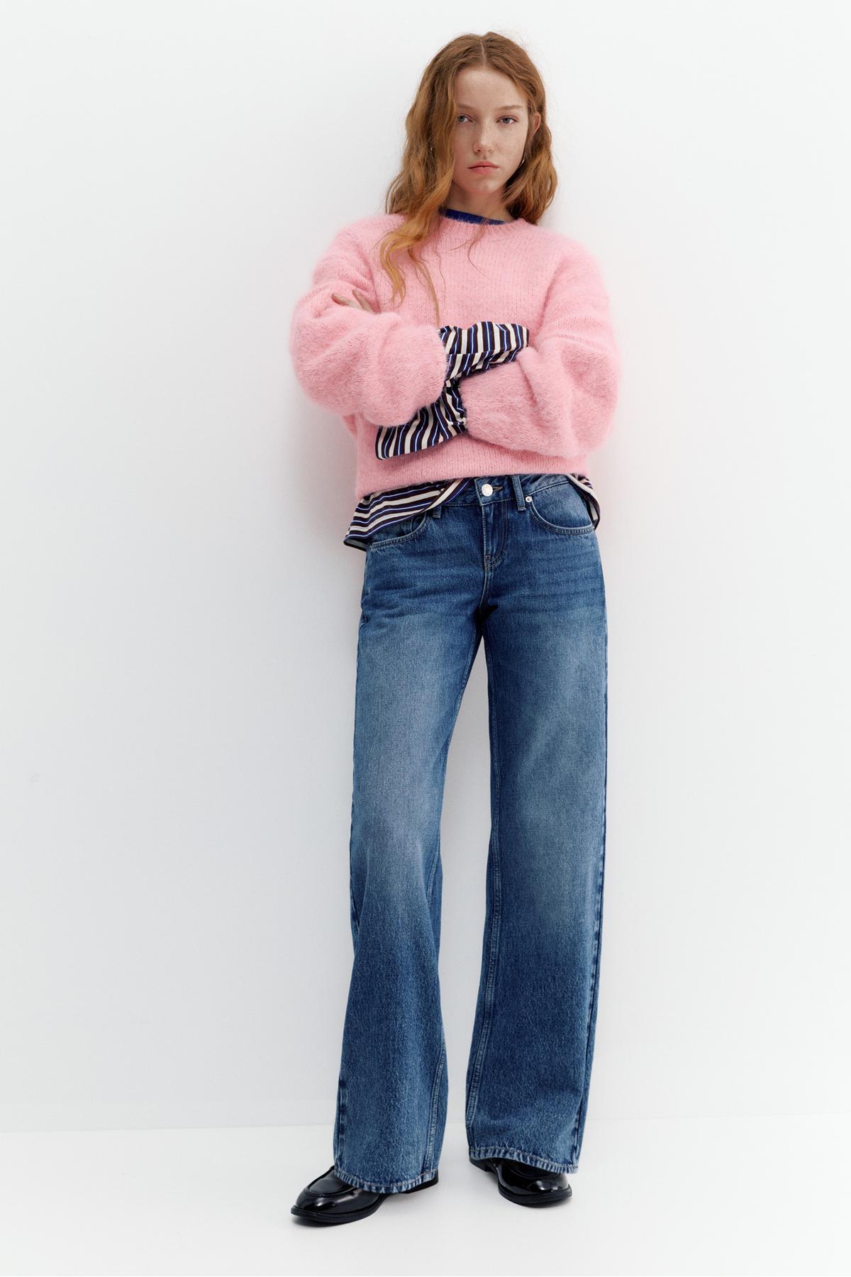 Pull & Bear  Yıldız detaylı straight fit jean - Görsel 2