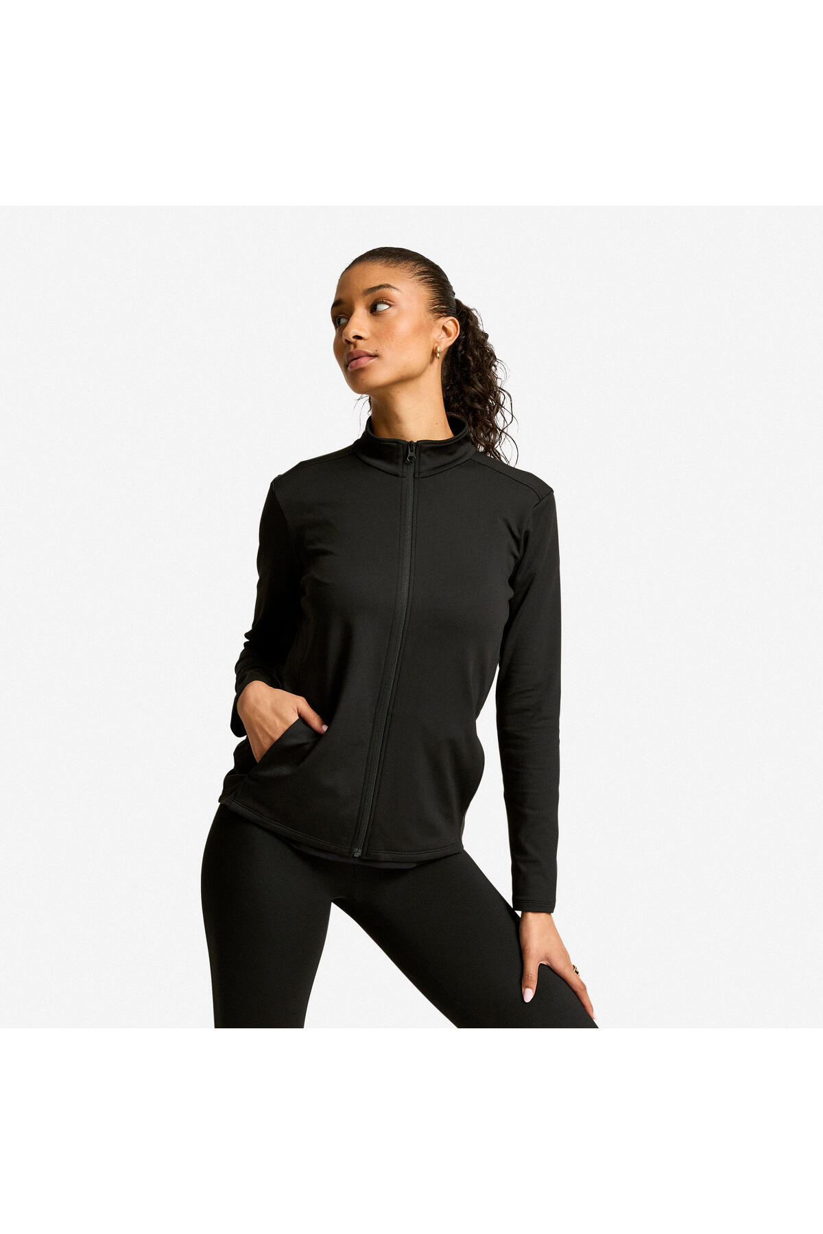 Decathlon Kadın Polar Spor Ceketi - Siyah