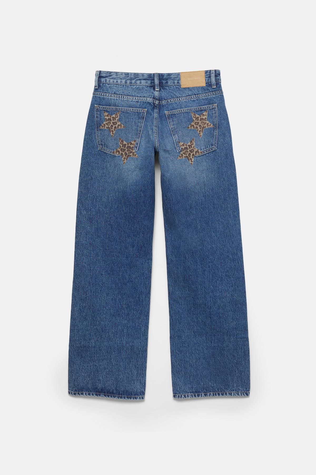 Pull & Bear  Yıldız detaylı straight fit jean - Görsel 7