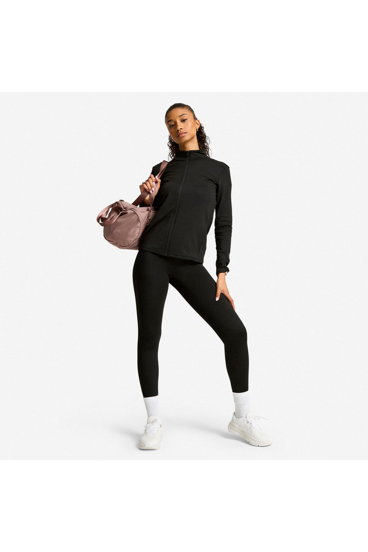 Decathlon Kadın Polar Spor Ceketi - Siyah görsel 2