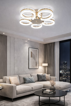 Turanconcept Ecrin 5li Plafonyer Led Avize Kristal Görünüm Beyaz Işık Enerji ...