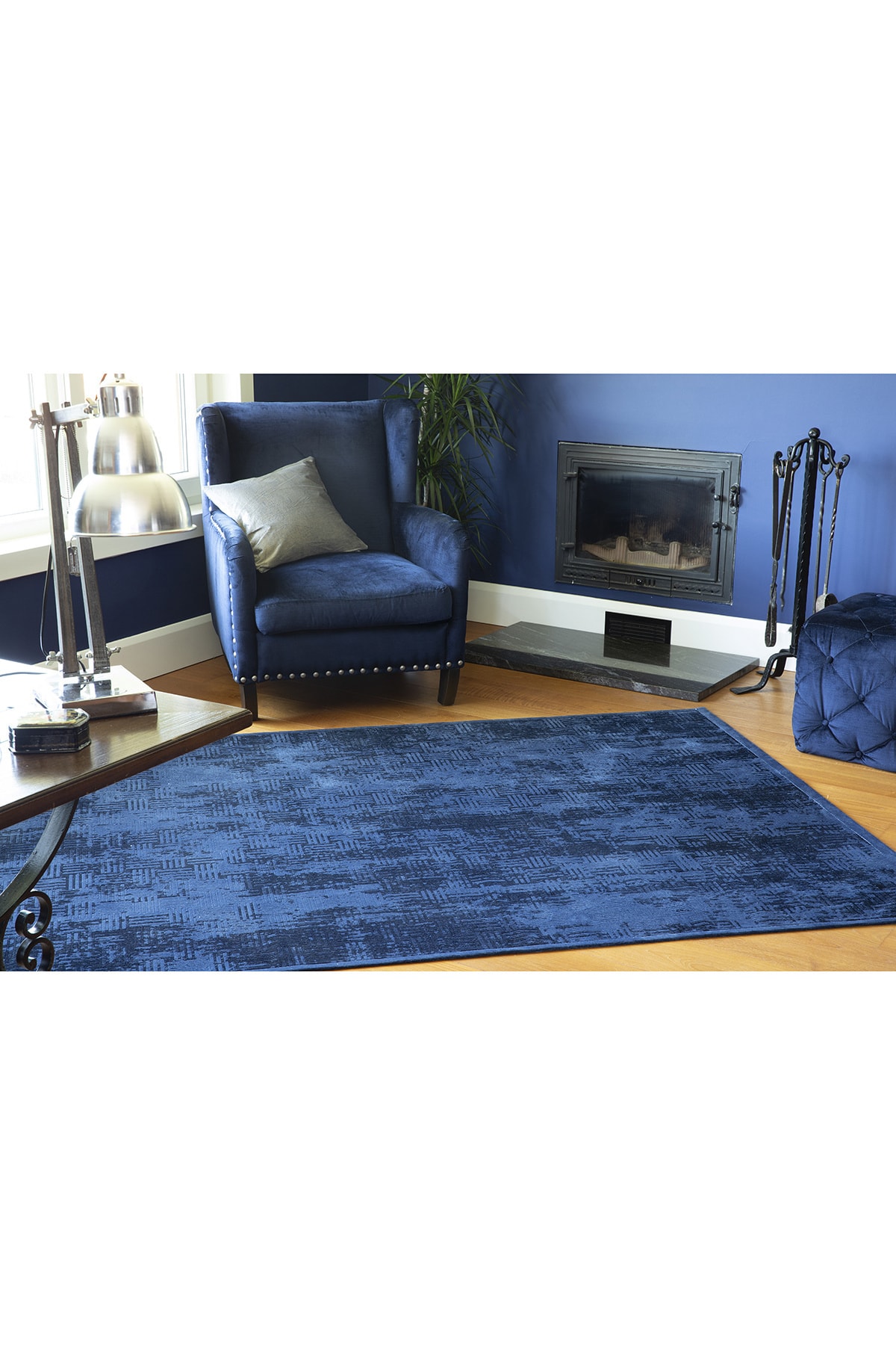 english home velvet modern kadife hali 120x180 cm indigo fiyati yorumlari trendyol