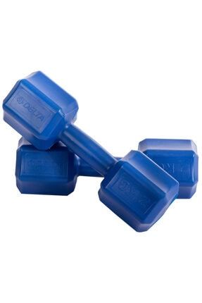 2 Kg X 2 Adet Köşeli Mavi Plastik Dambıl Ağırlık Seti DMBL-PLSTK