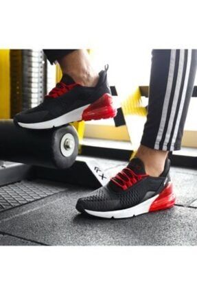 Unisex Günlük Yürüyüş Siyah - Kırmızı Sneaker Air File Spor Ayakkabı GNC001