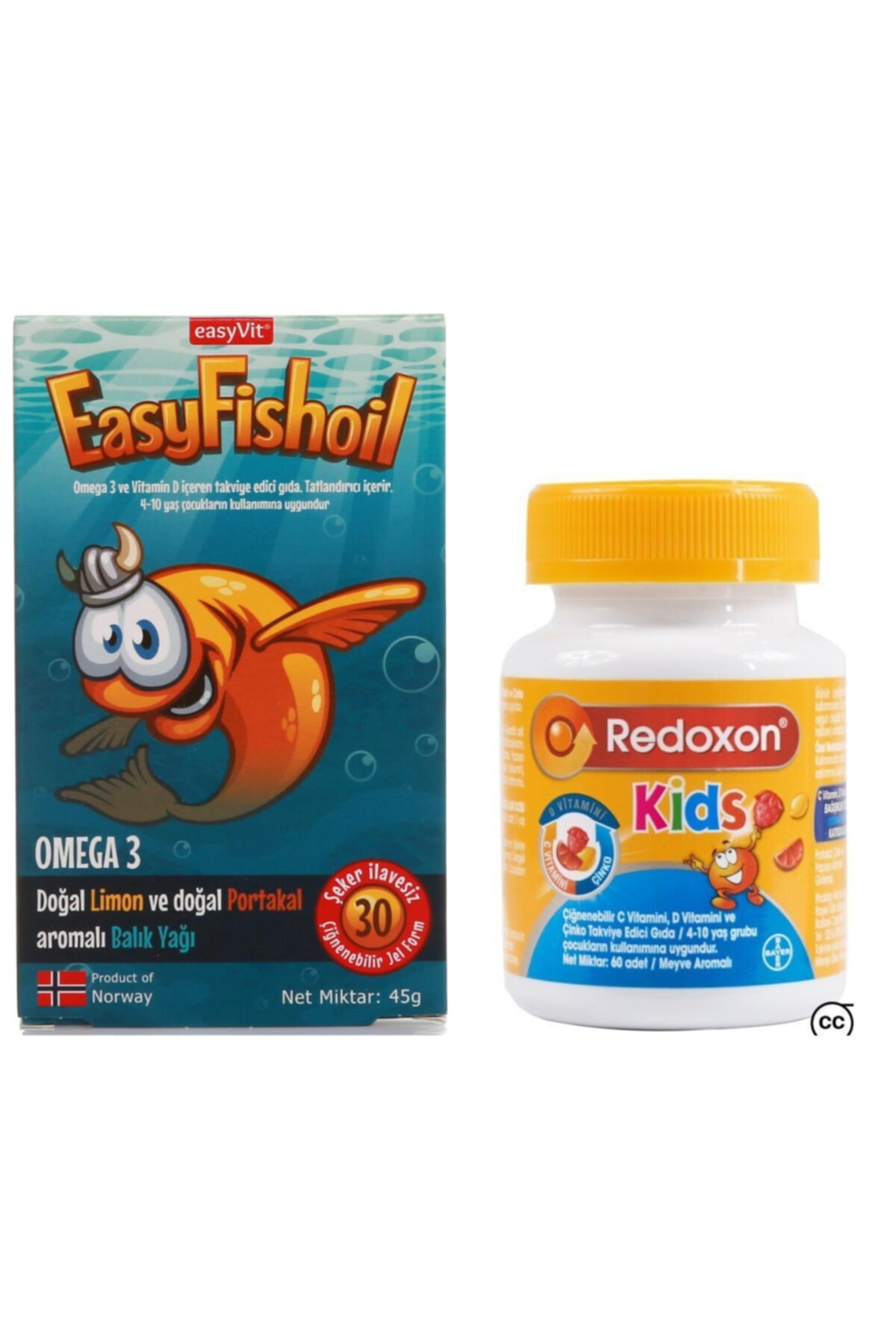 Easy Fishoil Easy Fish Oil Omega 3 Balık Yağı30 Jel Tablet + Redoxon Kids Çiğnenebilir 60 Tablet 2'li Paket