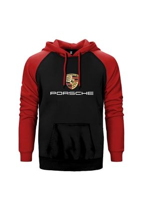Porsche Kırmızı Reglan Kol Kapüşonlu Sweatshirt ZR1592s