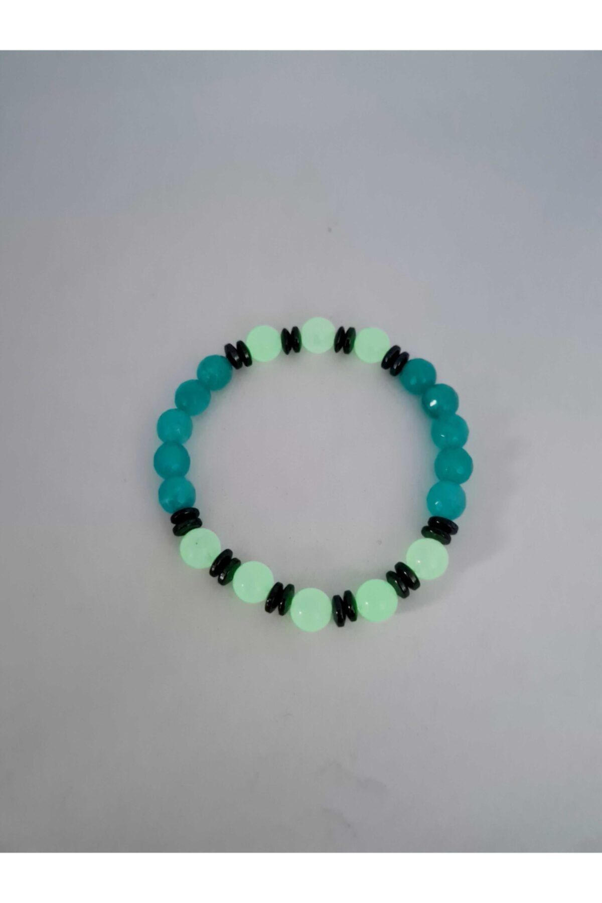 GÜMÜŞTEL EL SANATLARI-Certified Amazonite Cat Eye Hematite Natural Stone Bracelet Light in the Dark 5