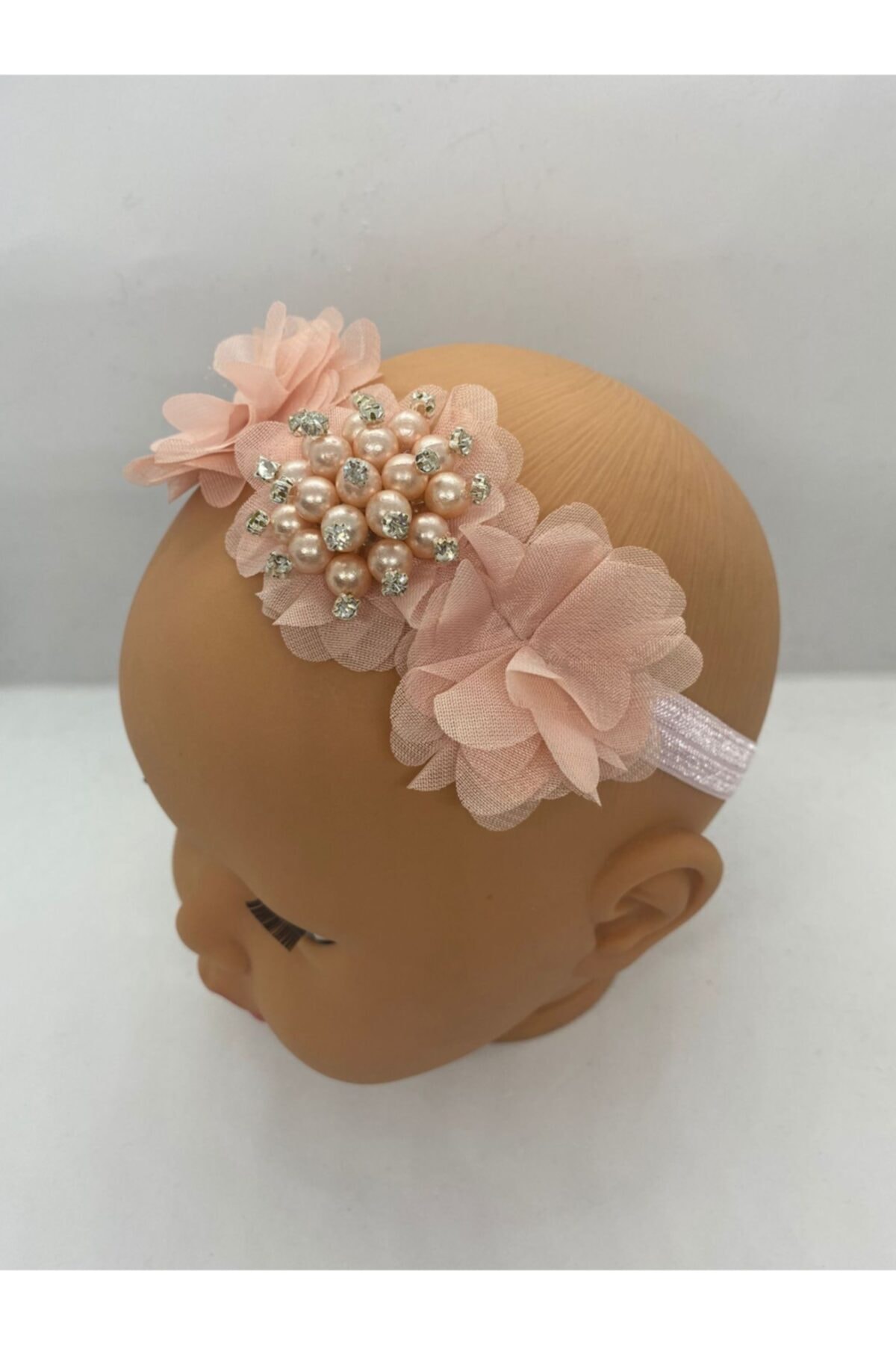 Melkady 278pu - Çiçekli Şık Broşlu Bebek Bandı (0-6 AY) 3