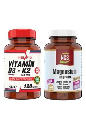 Ncs Zma Magnesium 120 Tablet & Vitamin D3-k2 120 Tablet 506240324